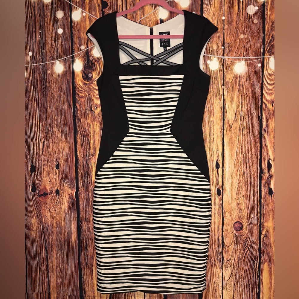 Jax Black and White Striped Mini Dress